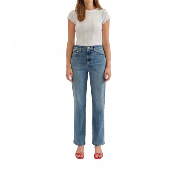 NEW DAZE women's sundaze high rise straight jeans in blue